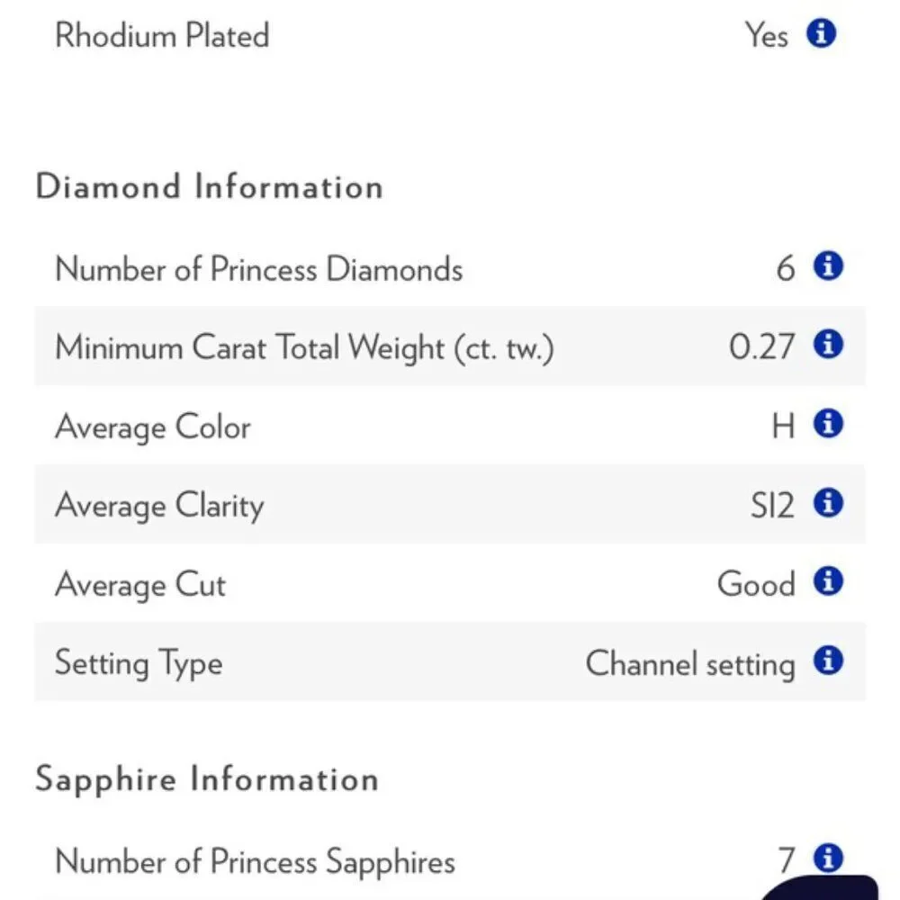 NWB Blue Nile diamond, dark blue sapphire‎ channel set, 14k WG ring!